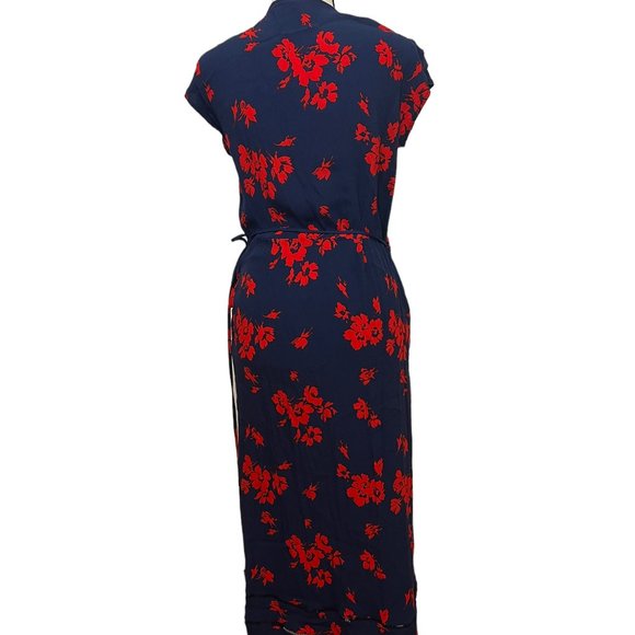 Gap Wrap Maxi Dress, Blue & Red, Size: Med - Picture 2 of 3